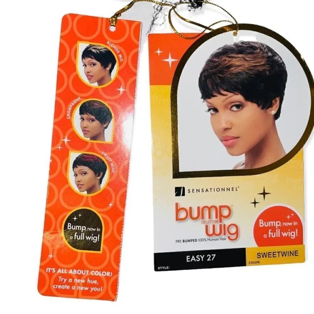 Sensationnel Bump Wig Easy 27 Sweetwine Pre Bumped 100% Human Hair Short Bob